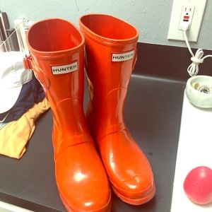 Womens Hunter Rain Boots Orange
